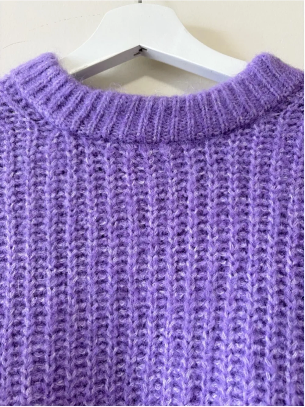 Zara Cozy Wool Blend Purple Lavender Crewneck Sweater Size M - Picture 4 of 10